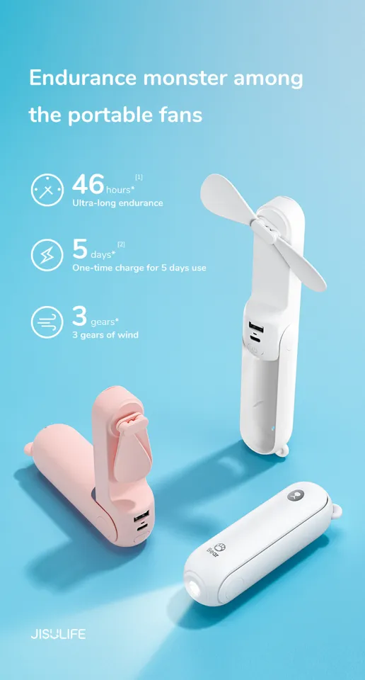 JISULIFE F8X Mini Portable Fan (Power Bank & Flashlight) price