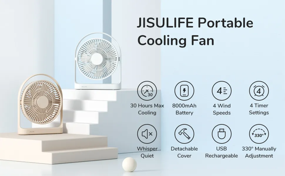 JISULIFE FA27 Portable Multi-functional 4000mAh Cooling Fan price in Bangladesh
