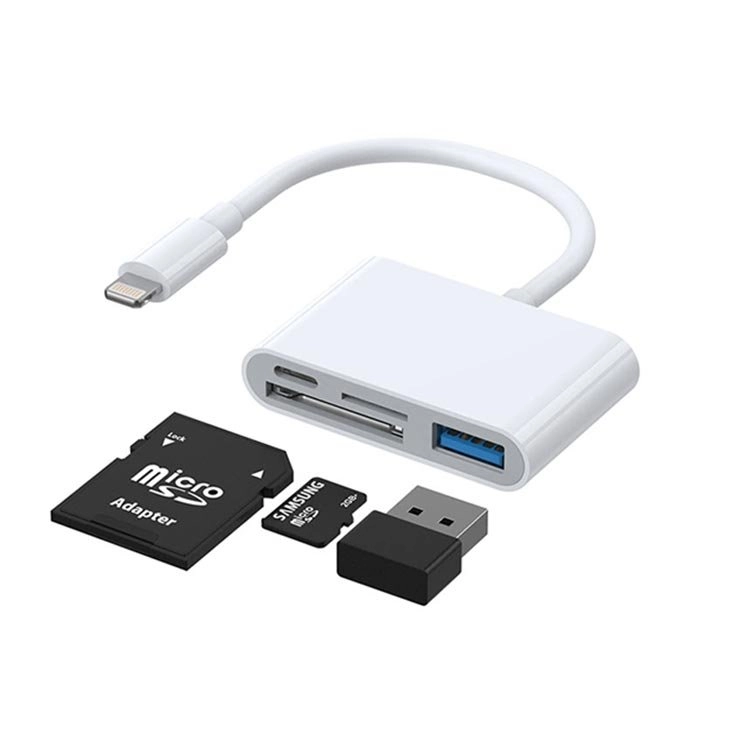 Joyroom S-H142 4-in-1 Lightning OTG Card Reader- (SD/Micro-SD/USB) price in Bangladesh