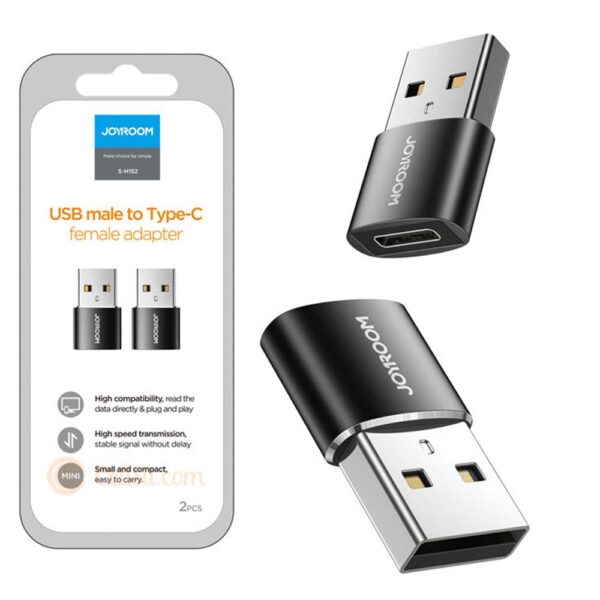 Joyroom S-H152 USB-A male to Type-C Female Adapter- (2Pices) Compect & Durable price in banglades