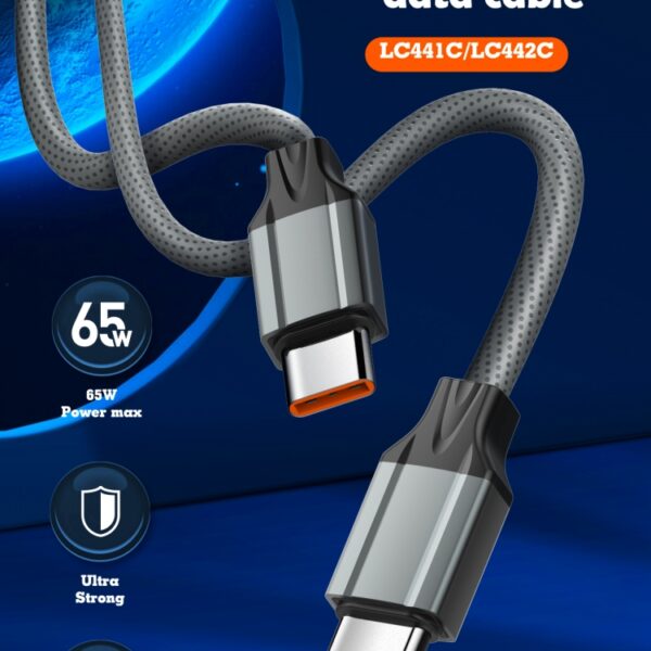 LDNIO LC631C 65W Durable Braided USB-C to USB-C Cable