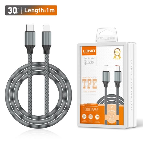 LDNIO LS441 Nylon Braided USB Fast Charger Cable- 1M price in bangladesh