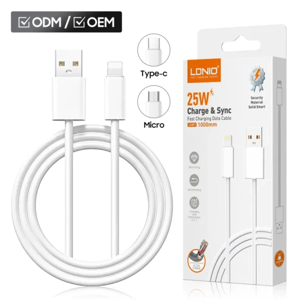 LDNIO LS891 25W Fast Charging Data Cable price in bangladesh