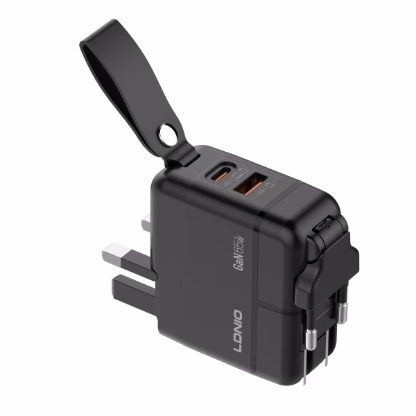 LDNIO Q2618 65W GaN Universal Travel Charger Dual USB Port Adapter