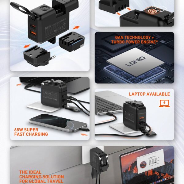 LDNIO Q2618 65W GaN Universal Travel Charger Dual USB Port Adapter price