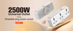 LDNIO SC3317 2500W Power Socket with 3 AC Universal Outlets