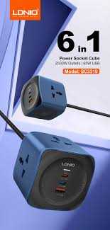 LDNIO SC3319 65W PD Power Socket Cube- 2500W & 3 Sockets price