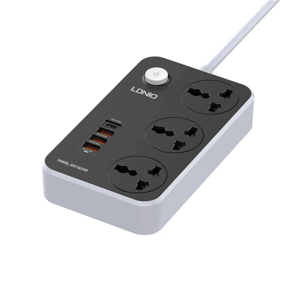 LDNIO SC3412 Power Strip: 3 AC Outlets, 38W USB-C PD & QC 3.0 price in Bangladesh