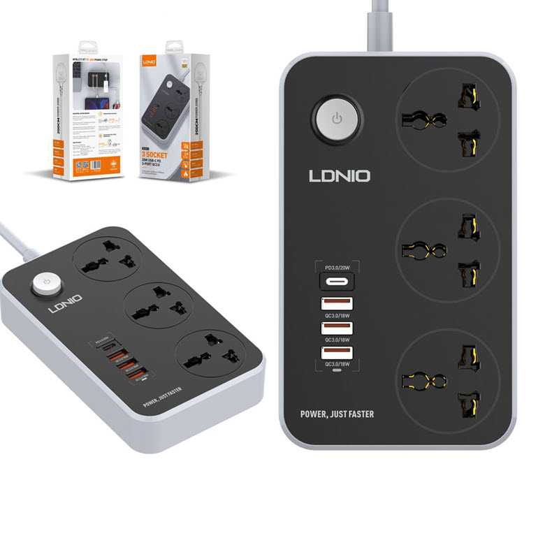 LDNIO SC3412 Power Strip: 3 AC Outlets, 38W USB-C PD & QC 3.0 price in Bangladesh