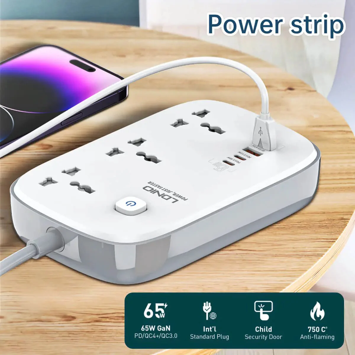 LDNIO SC3416 65W GaN Power Strip- 3 AC & 4 USB price