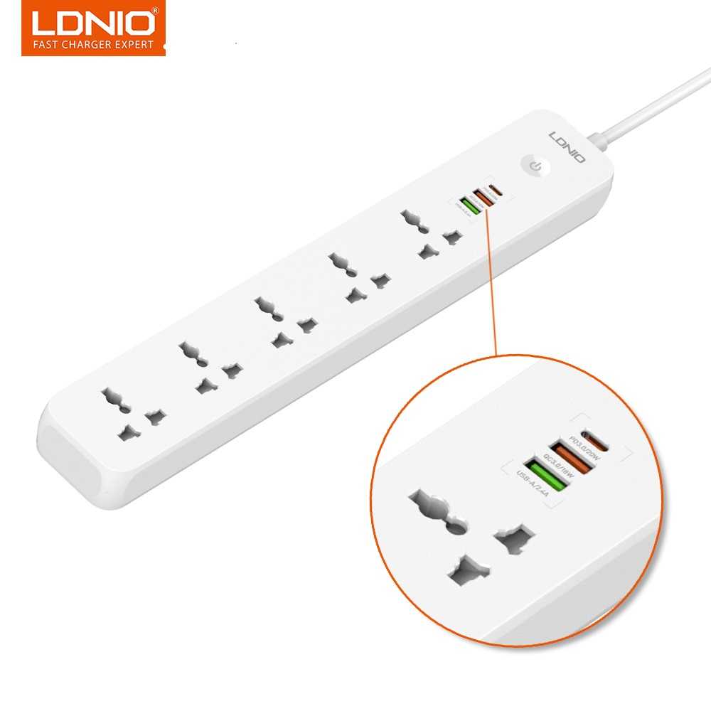 LDNIO SC5319 Power Strip | 5 Sockets & 38W PD/QC Fast Charging price