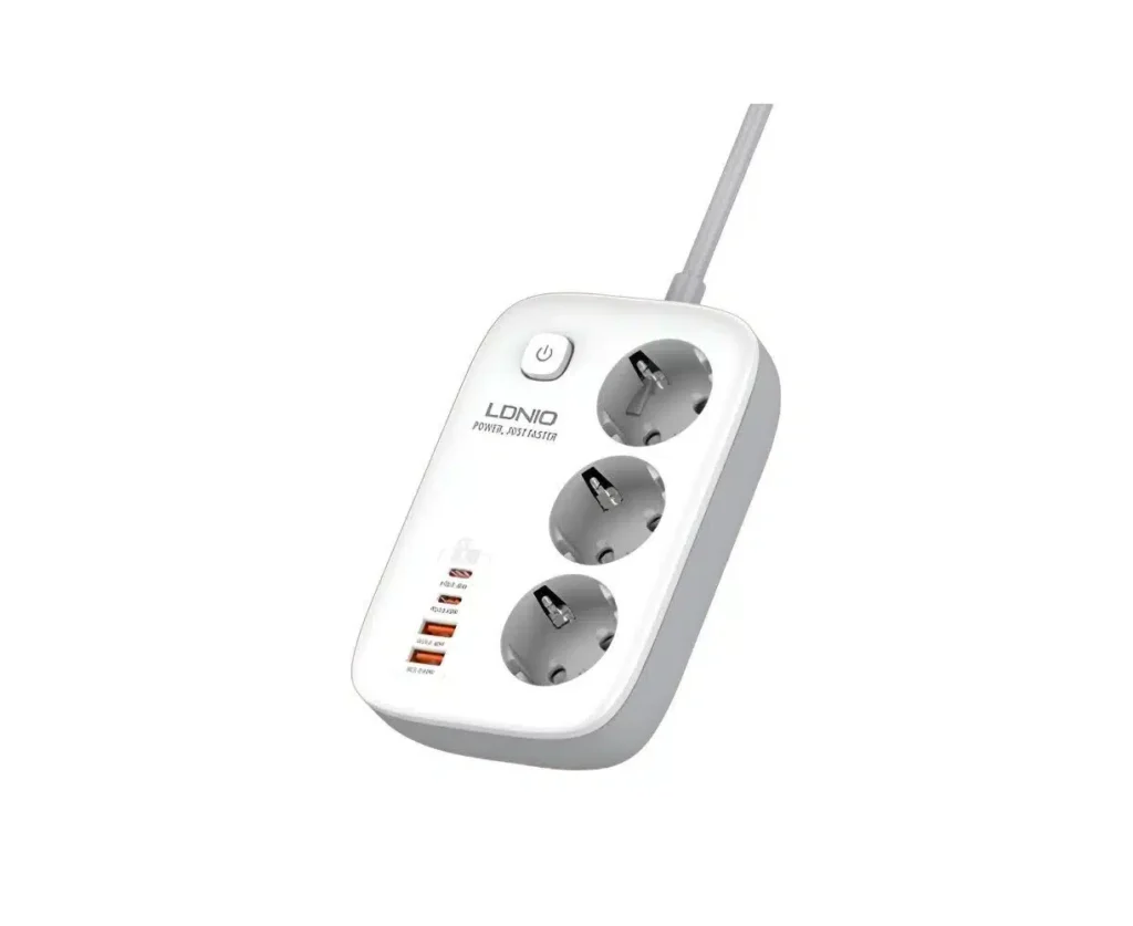 LDNIO SE3436 65W GaN Power Strip (3 AC Outlets, 4 USB Ports)