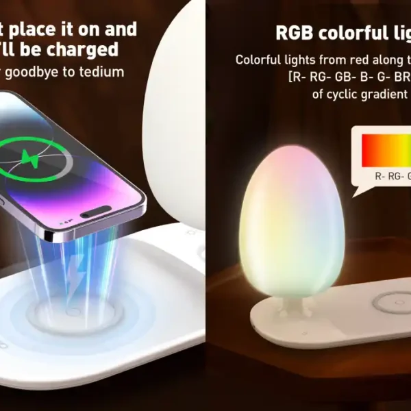LDNIO Y3 LED Desk Lamp with 15W Fast Wireless Charging & RGB Night Light
