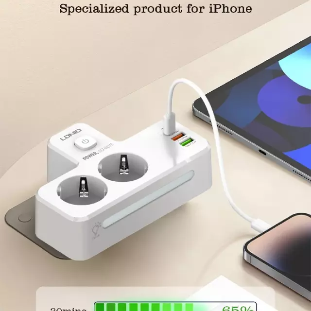 LDNIO SE2337 Portable Power Socket with Night Lamp & 20W USB-C price in Bangladesh