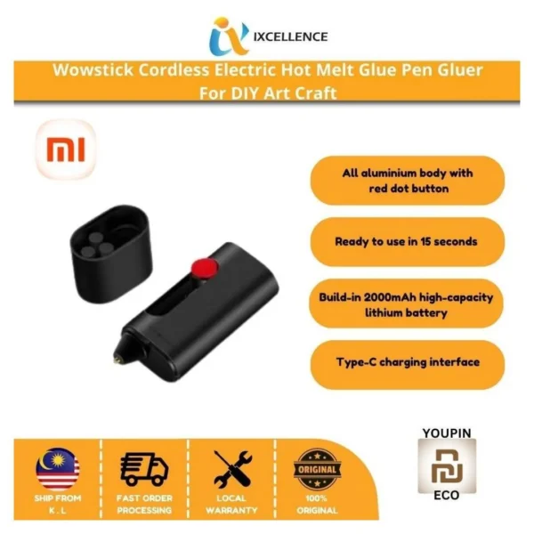 Xiaomi Wowstick Gluer Cordless Mini Hot Glue Pen Lithium-Powered, USB-C Rechargeable price