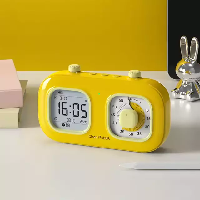Xiaomi Youpin Chat Rabbit Dual Screen Timer NJWJ030 - Smart 2 in 1 Productivity Tool & Alarm Clock