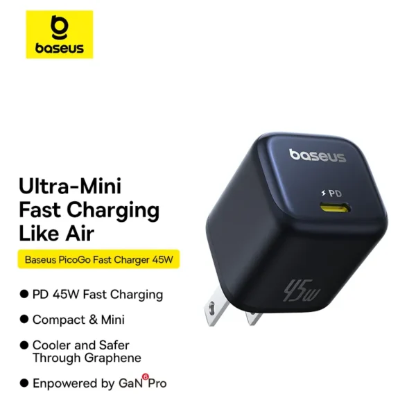 Baseus 45W GaN Charger PD Fast Adapter - CCGAN45SECC