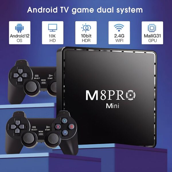 M8 Pro Mini Game TV Box - 64GB 4K HD Console with 2 Gamepads price in bangladesh