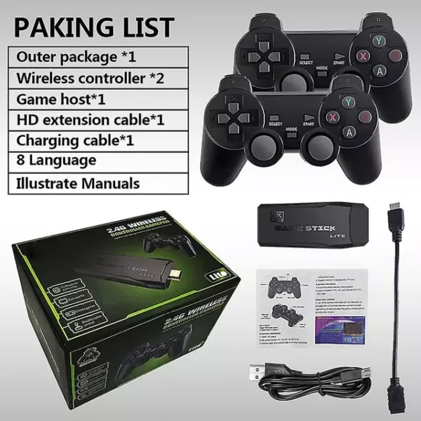 M8 Pro Mini Game TV Box - 64GB 4K HD Console with 2 Gamepads price
