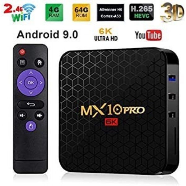 MX10 Pro Android TV Box - 4K UHD 6K Media Player 4GB RAM