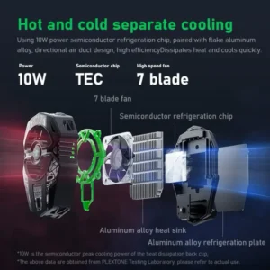 Plextone EX2 Plus Magnetic RGB Phone Cooler | 10W Cooling