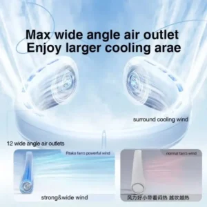 Rtako N03 Ice Ring Neck Hanging Fan | 3600mAh Portable Cooler price in Bangladesh