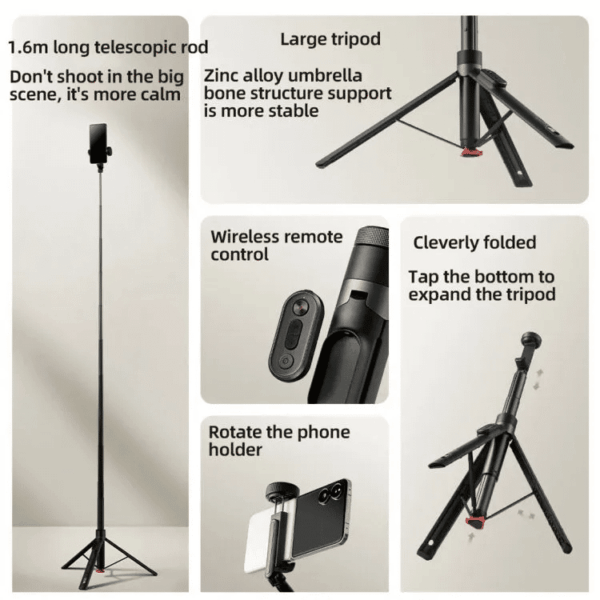 Xiaomi 1.6m Floor Selfie Stick with Zoom Remote - XMBJZPG01YM price in bangladesh