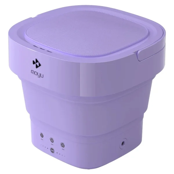 Key Features and Specifications Ultra-Compact Portability: The foldable bucket-style design is ideal for travel, dorms, RVs, and small apartments. Washing Capacity: Handles approximately 0.7 lb (0.32 kg) of laundry per cycle. This is enough for: 1-2 baby T-shirts. 6-8 pieces of underwear. 10-12 pairs of socks. Three-Gear Timer: Offers 3, 6, and 10-minute wash cycles to suit different levels of soil. Energy and Water Efficient: Operates at a low 10W rated power, significantly reducing electricity consumption compared to full-sized machines. Gentle on Fabrics: Designed with a gentle motor action specifically to protect sensitive materials like silk and infant wear. Durable Build: Constructed from high-quality, eco-friendly ABS plastic for longevity price