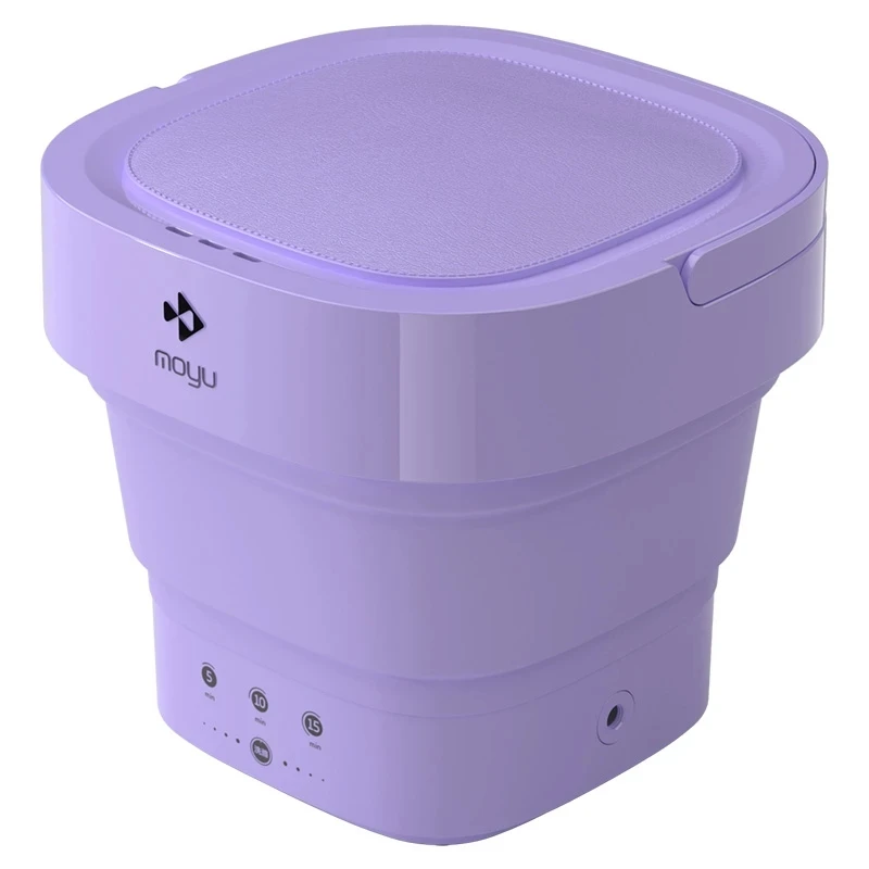Key Features and Specifications Ultra-Compact Portability: The foldable bucket-style design is ideal for travel, dorms, RVs, and small apartments. Washing Capacity: Handles approximately 0.7 lb (0.32 kg) of laundry per cycle. This is enough for: 1-2 baby T-shirts. 6-8 pieces of underwear. 10-12 pairs of socks. Three-Gear Timer: Offers 3, 6, and 10-minute wash cycles to suit different levels of soil. Energy and Water Efficient: Operates at a low 10W rated power, significantly reducing electricity consumption compared to full-sized machines. Gentle on Fabrics: Designed with a gentle motor action specifically to protect sensitive materials like silk and infant wear. Durable Build: Constructed from high-quality, eco-friendly ABS plastic for longevity price