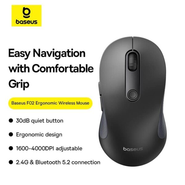 Baseus F02 Ergonomic Wireless Mouse price in bangladesh